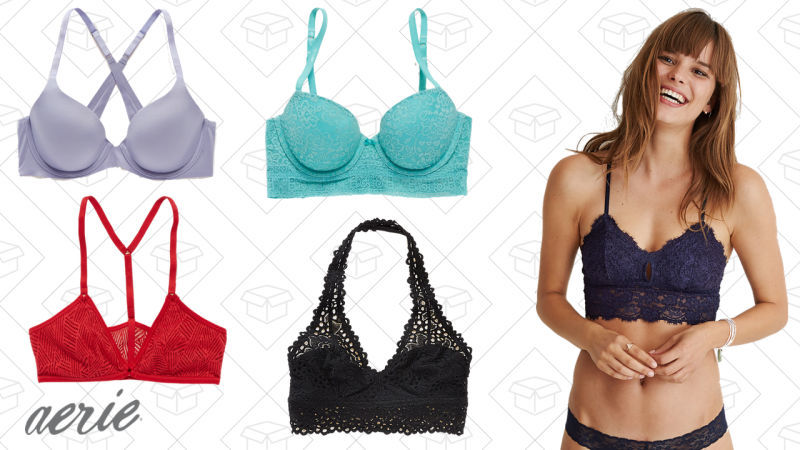 BOGO sale on bras, 10 for $35 undies at Aerie.